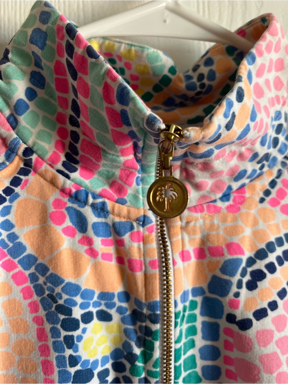 Lilly Pulitzer Skipper Popover Title Wave Mosaic 1/2 Zip Long Sleeve Size S - Picture 6 of 14